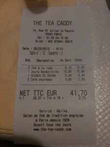 L'addition du Tea Caddy
